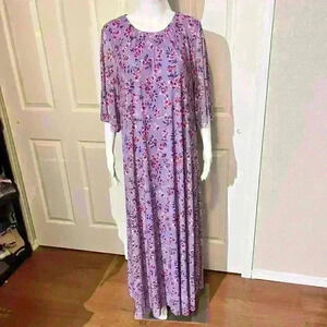 NWT Girl With Curves Purple Floral Maxi Dress Bohemian Summer Womens Size Large